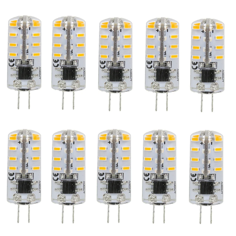 

10pcs/lot New G4 2W AC 220V LED Bulb 32leds SMD3014 Warm/Cold White Lights Replace 10W 20W Halogen Lamp For Home Chandelier