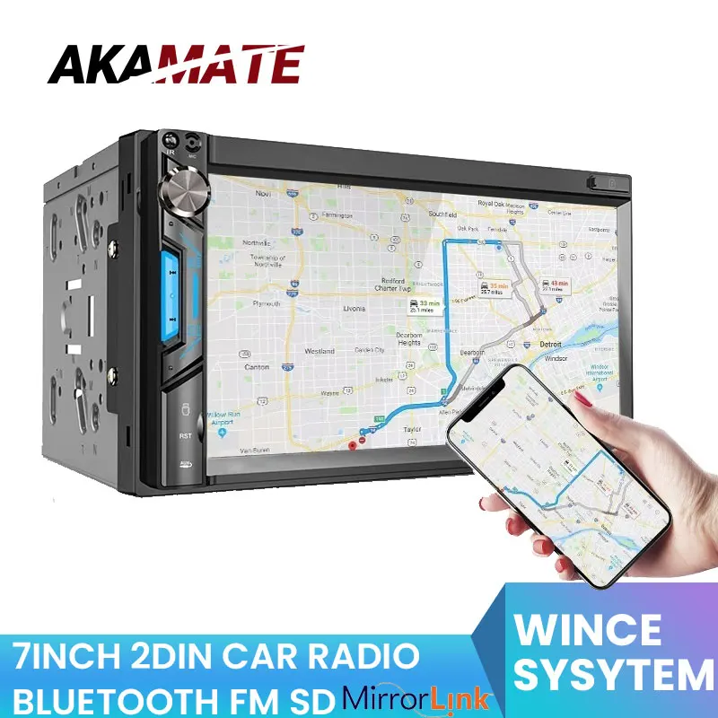 $63.30 2 Din Car Radio In The Car 2din Head Unit Fm Modulator Mp5 Mp3 Players Bluetooth Mirrolink 7