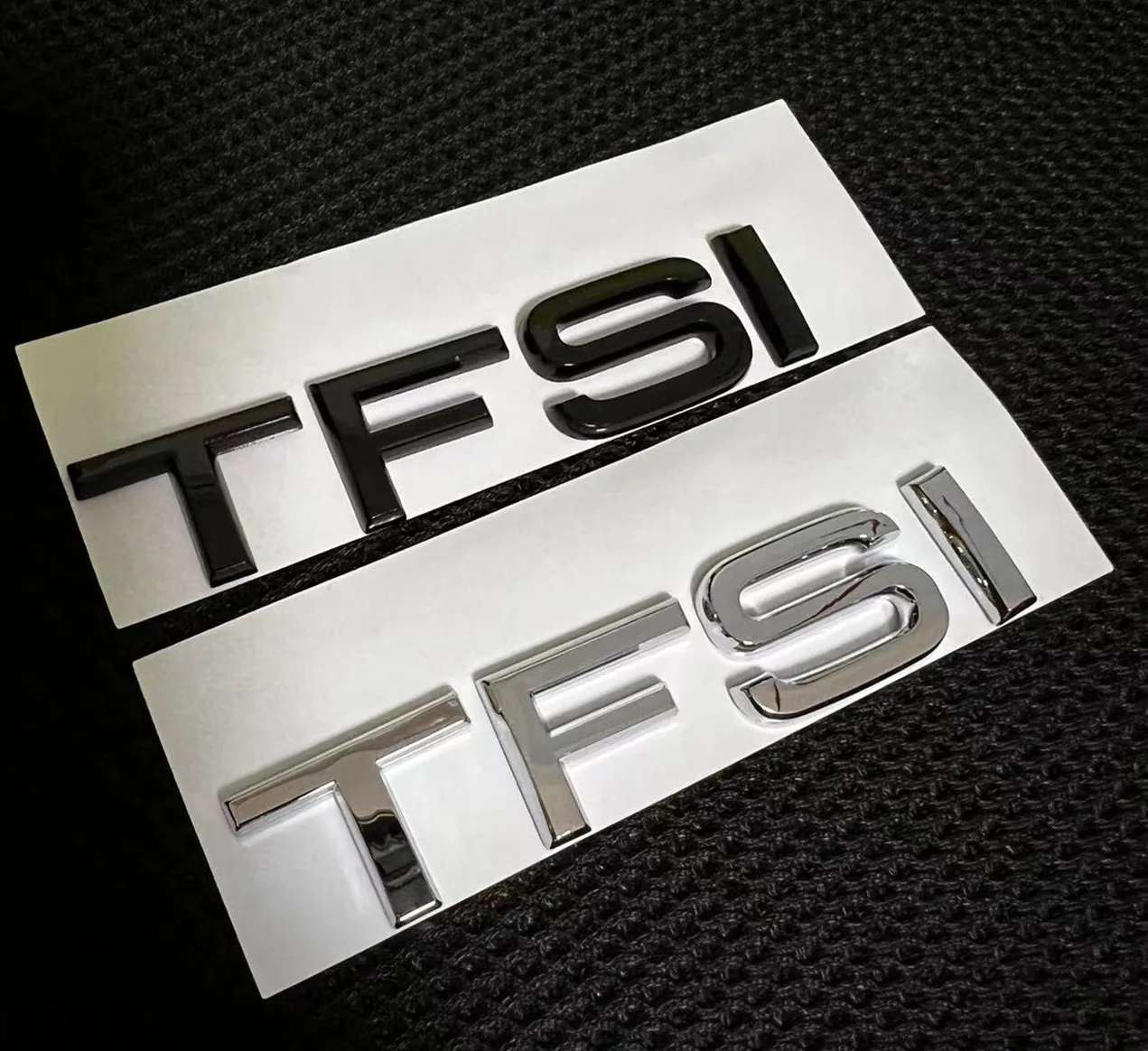 

1X Chrome Glossy Black TFSI Tail Emblem Badge Trunk Decal Sticker For Audi A3 A4 Car Styling
