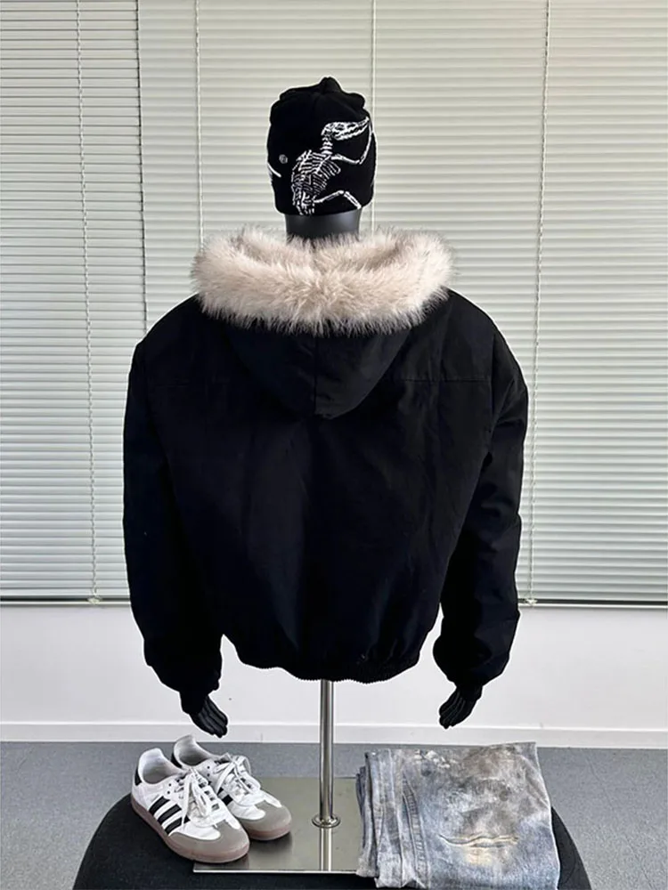 Норковый воротник с капюшоном. Куртка на хлопковой подкладке. Мужская зимняя