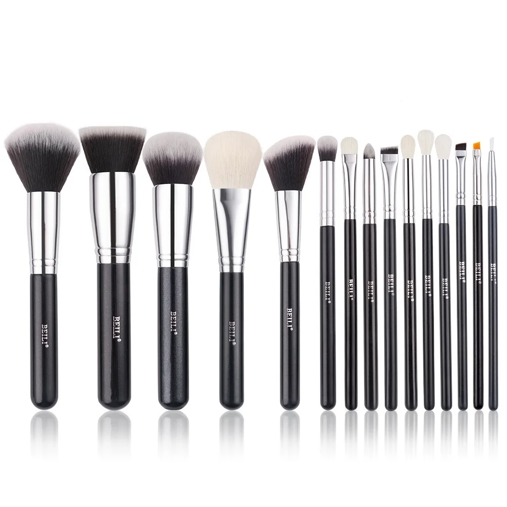 

2021new BEILI Black Makeup brushes set Professional Natural goat hair brushes Foundation Powder Contour Eyeshadow make up