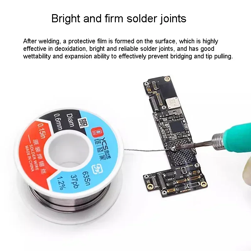 

YCS Tools Припой Проволока высокой чистоты 63/37 0,4 0,6 мм Легкоплавкая оловянная сварка Канифольный сердечник Паяльная проволока для ремонта электрооборудования телефона