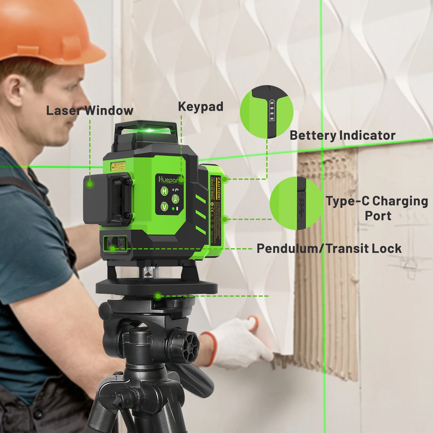 Лазерный уровень Huepar LS04CG