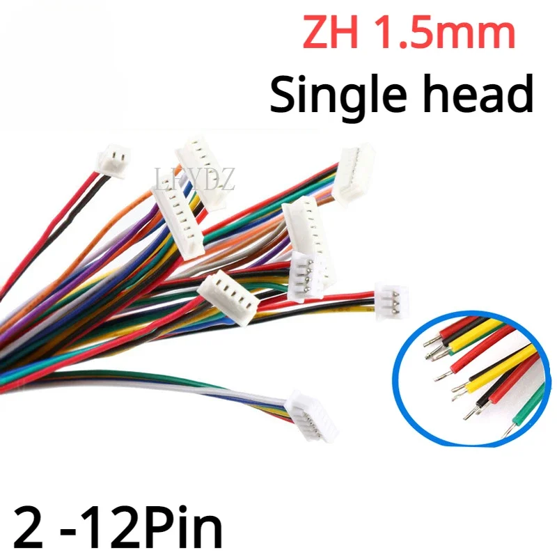 10 шт./лот ZH 1 5 мм проводной кабельный разъем DIY ZH1 JST 2/3/4/5/6/7/8/9/10pin электронная линия с