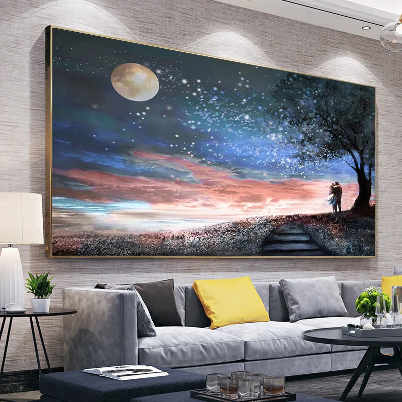 

Moon Flower Sea Couple Landscape 5D Diy Diamond Embroidery Full Drill Diamond Painting New Arrival Mosaic Living Room Wall Decor