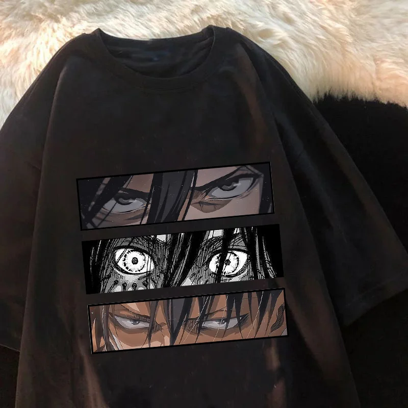 

Anime Attack on Titan T Shirt Men Shingeki No Kyojin Graphic T-shirt Summer Mikasa Eren Ackerman Manga Titan Attack 90s Tshirt