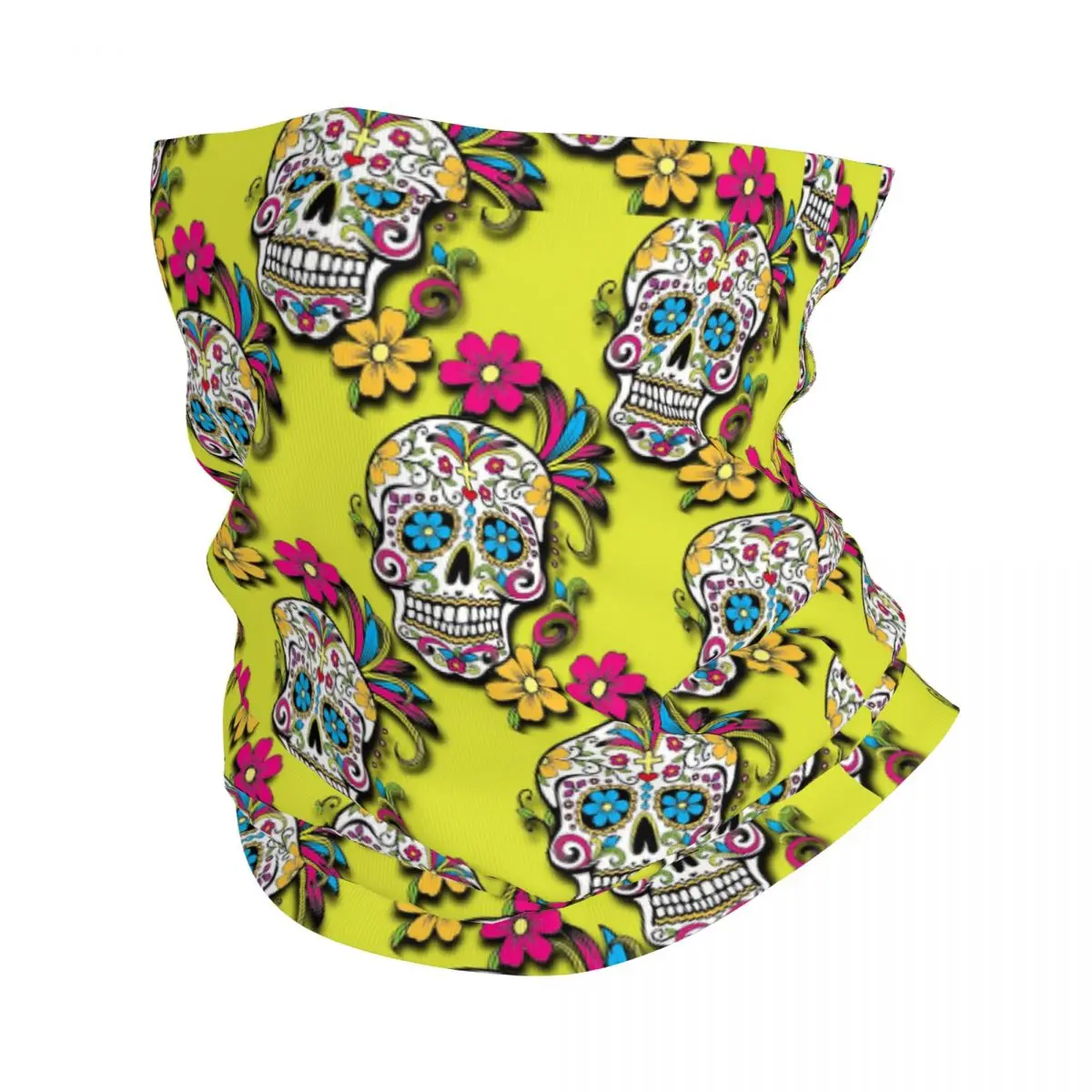 

Sugar Skull Bandana Neck Gaiter Printed Art Balaclavas Face Scarf Multifunctional Headwear Fishing for Men Women Breathable