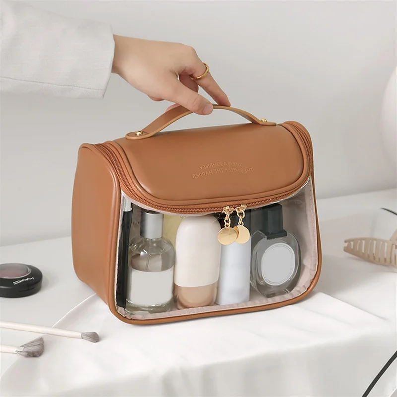 

1 Pc Girl Clear Cosmetic Bag PVC Transparent Makeup Bag for Women Waterproof Zipper Beauty Case Travel Toiletry Bags