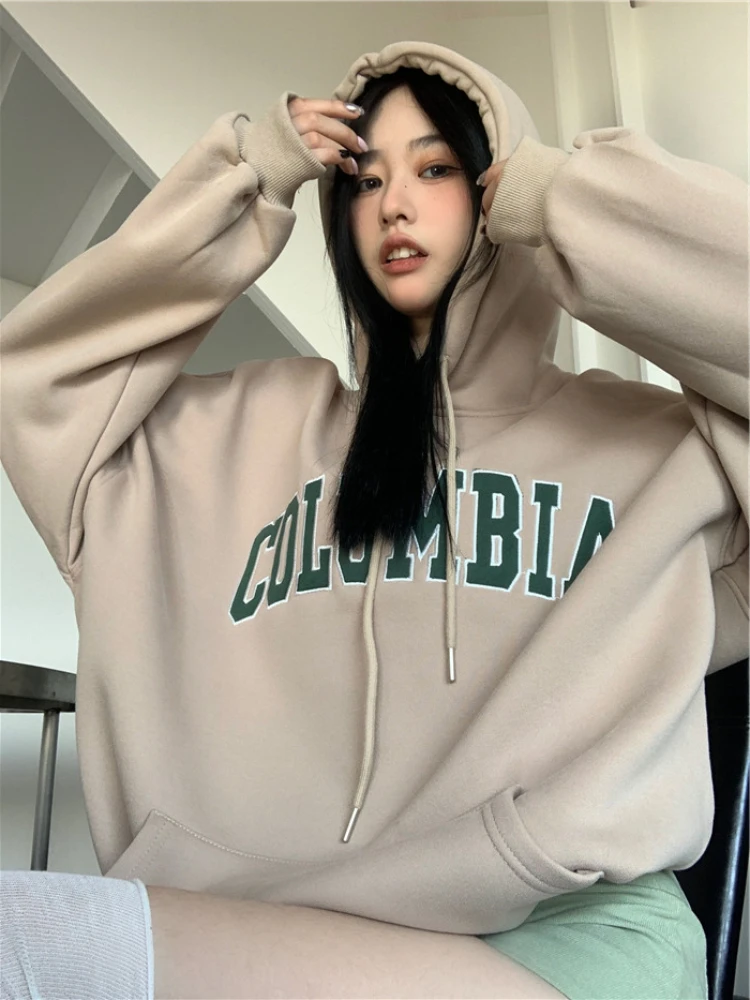 

Толстовка Женская флисовая с длинным рукавом и капюшоном, Y2k