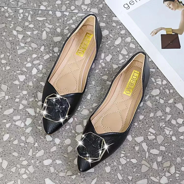 

Women Shoes Spring and Autumn Square Toe Slip-on Shoes Soft Leather Scoop Shoes Mary Jane Shoes