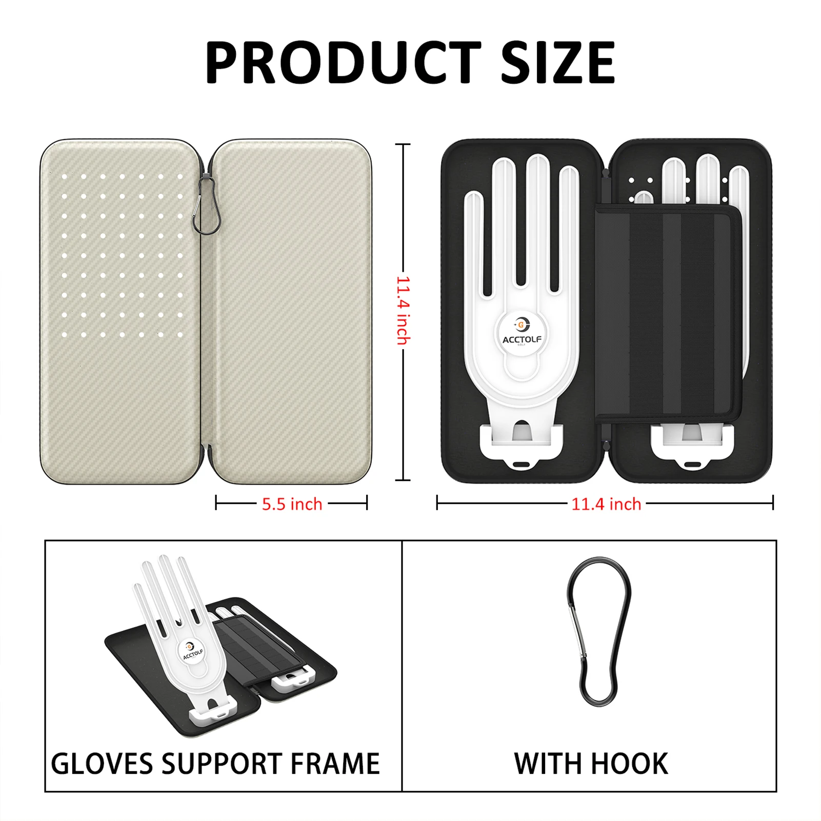 Universal Golfs Gloves Holder Case With Glove Shaper Multipurpose Golfs Gloves Storage Bag Keep Dry Storage Box Outdoor Travel