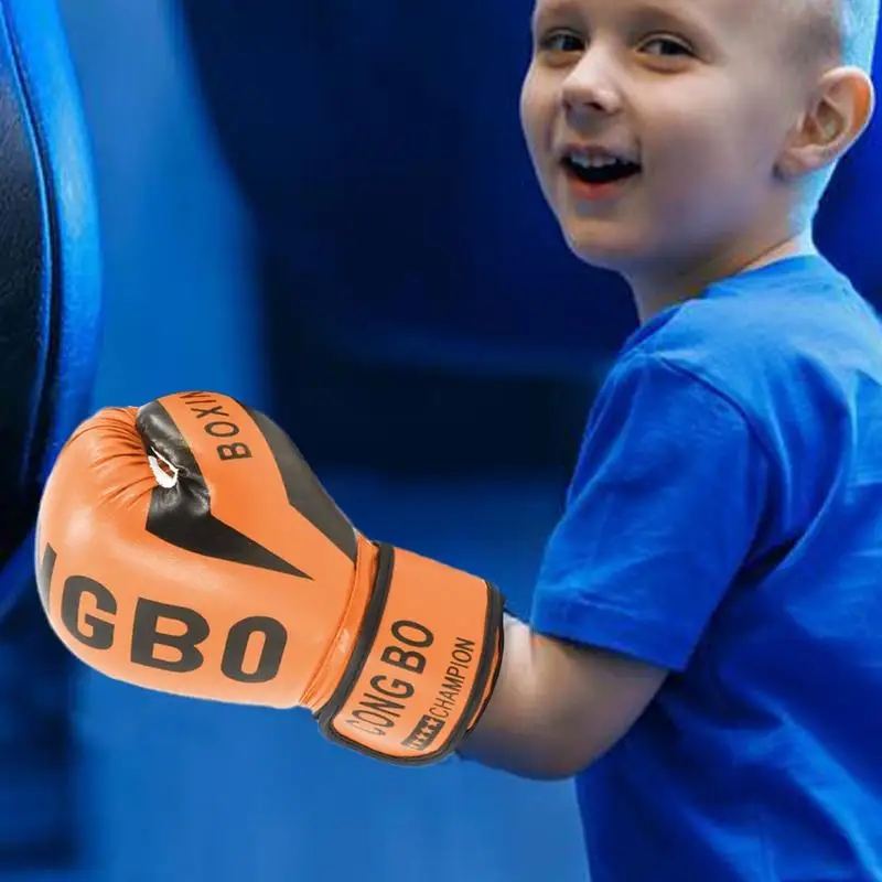Боксерские тренировочные перчатки детские для бокса дышащие боевые мягкие