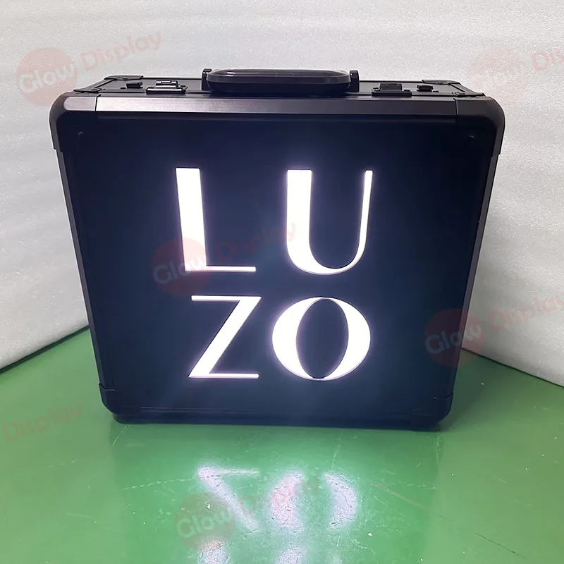 

High-grade LED Ace of Spades 3 Bottles Champagne Collection Suitcase Box Glowing Wine Bottle Display Holder VIPbottle Carry Case