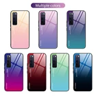 Чехол для телефона с градиентом для Huawei P30 P20 Pro P20 Lite, чехол для телефона из закаленного стекла для Huawei P40 Lite E 5G P40 Pro Plus, Жесткий Чехол