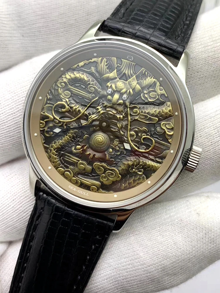 

SEAGULL Dragon Watch Men Vintage Automatic Watches Luxury 2892 Mechanical Wristwatches Limited Edition 40mm Retro Diamond Clocks