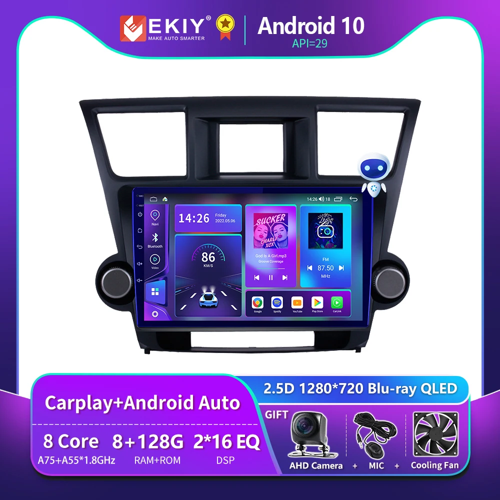 EKIY T900 DSP עבור טויוטה הנצח 2 XU40 2007-2013 רכב רדיו מולטימדיה וידאו נגן ניווט GPS לא 2din 2 דין DVD Carplay