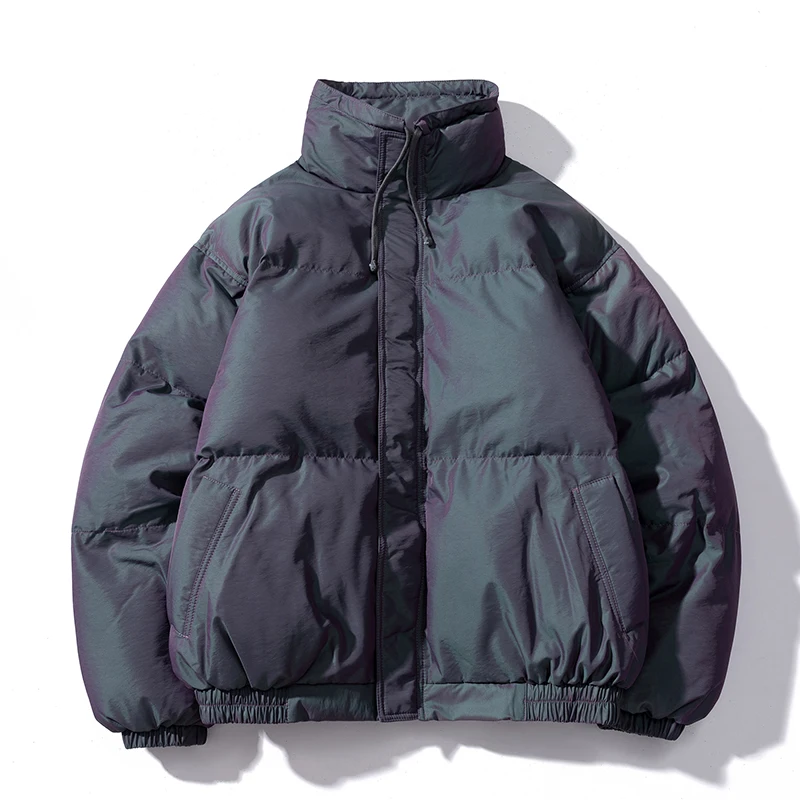 New Fashion women's winter jacket Men Light Reflecting down cotton Padded jacket Stand collar female Thicken Plus size parkas