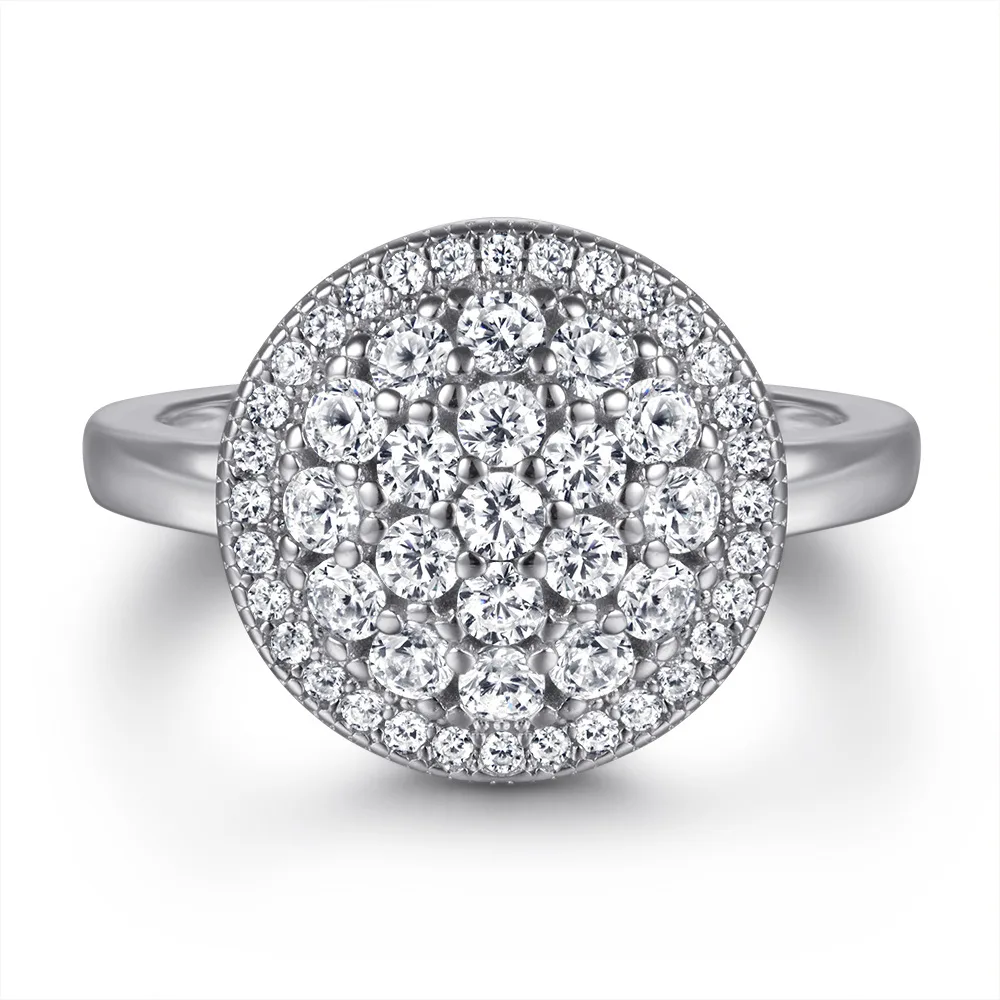 

European and American new s925 silver index finger ring ladies fashion personality 5A zircon diamond ring