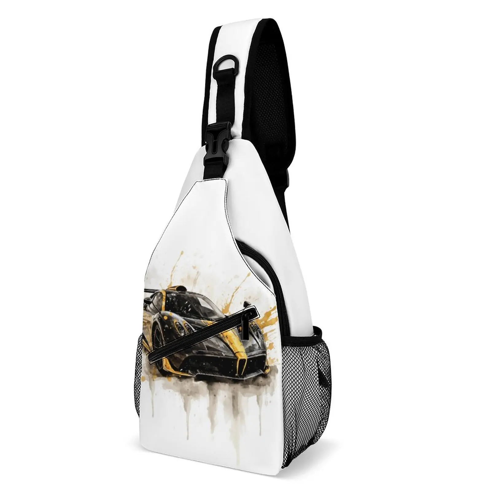 

Speed Sports Car Shoulder Bags Artistic Ink Drawing Kawaii Chest Bag Sport Outdoor Style Sling Bag University Print Small Bags