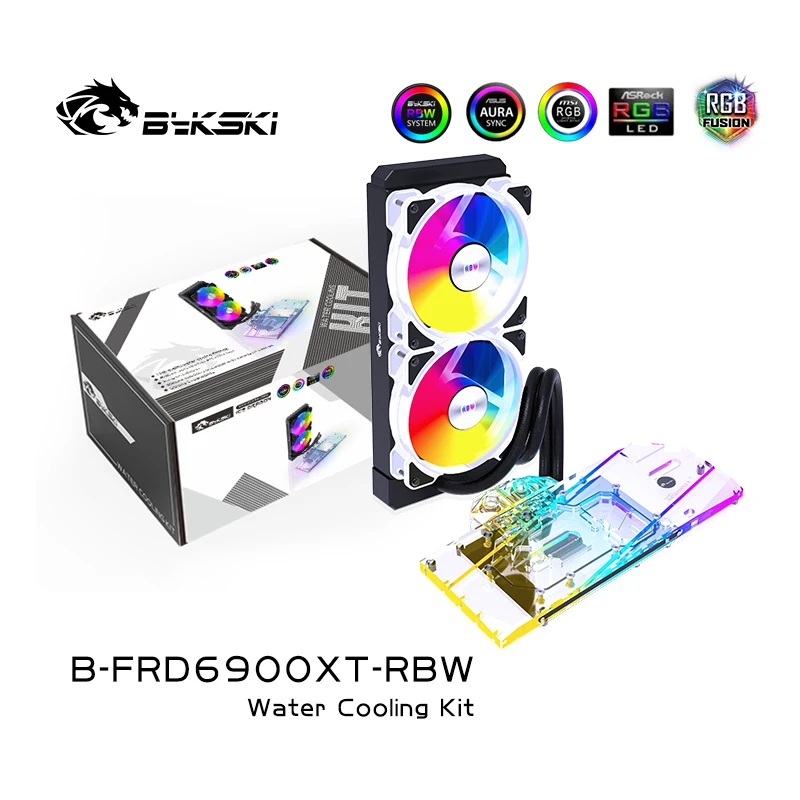 

Bykski GPU AIO Water Cooling Kit For AMD 6900XT/6800XT/6700XT Graphic Card,VGA Liquild Cooler 5V RGB M/B SYNC,B-FRD6900XT-RBW