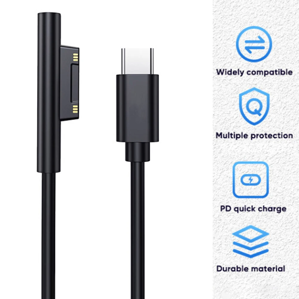 

Type C Power Supply Charger Adapter USB C Tablet Charging Cable Durable PD Charging Cable for Surface Pro 7/6/54/3 Book/Book 2