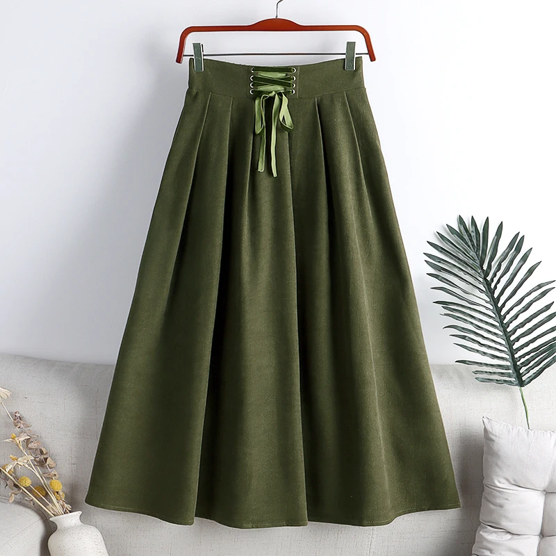 2022 New Spring Autumn Personalized High Quality High Waist Long Skirt Wave Point Elastic Women Midi Pleated Skirts enlarge