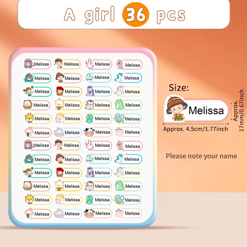 

Именные водонепроницаемые наклейки для одежды Kawaii