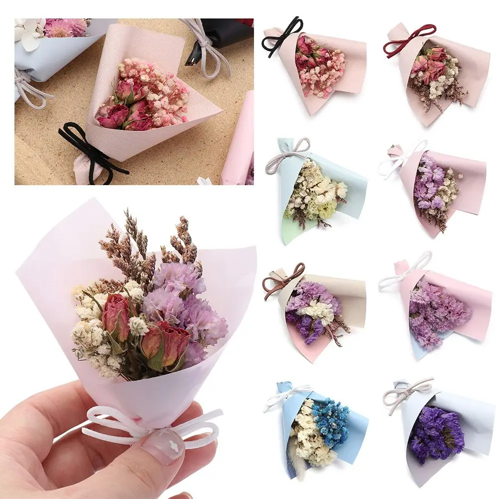 

Natural Dried Flowers Bouquet Photography Parts Press Mini Decorative Photo Backdrop Decor Real Happy Flower Party Supplies