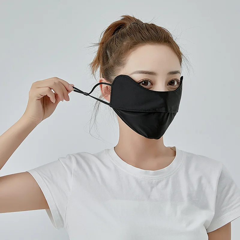 

Women's Mask Eye Protection Ice Silk Sunshade Anti-ultraviolet Dust-proof Breathable Hanging Ear Type Anti-fogging