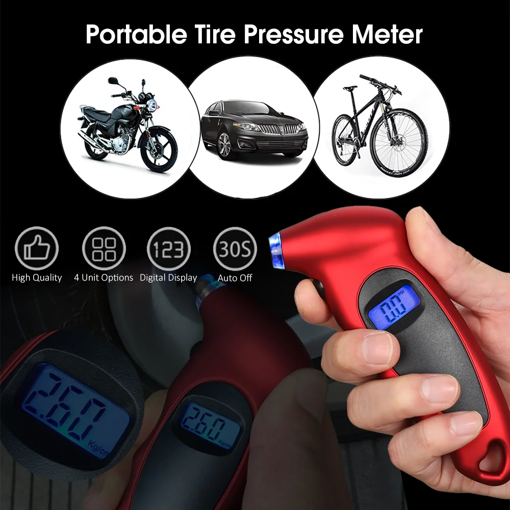 Портативный датчик давления в шинах TPMS для автомобилей велосипедов мотоциклов