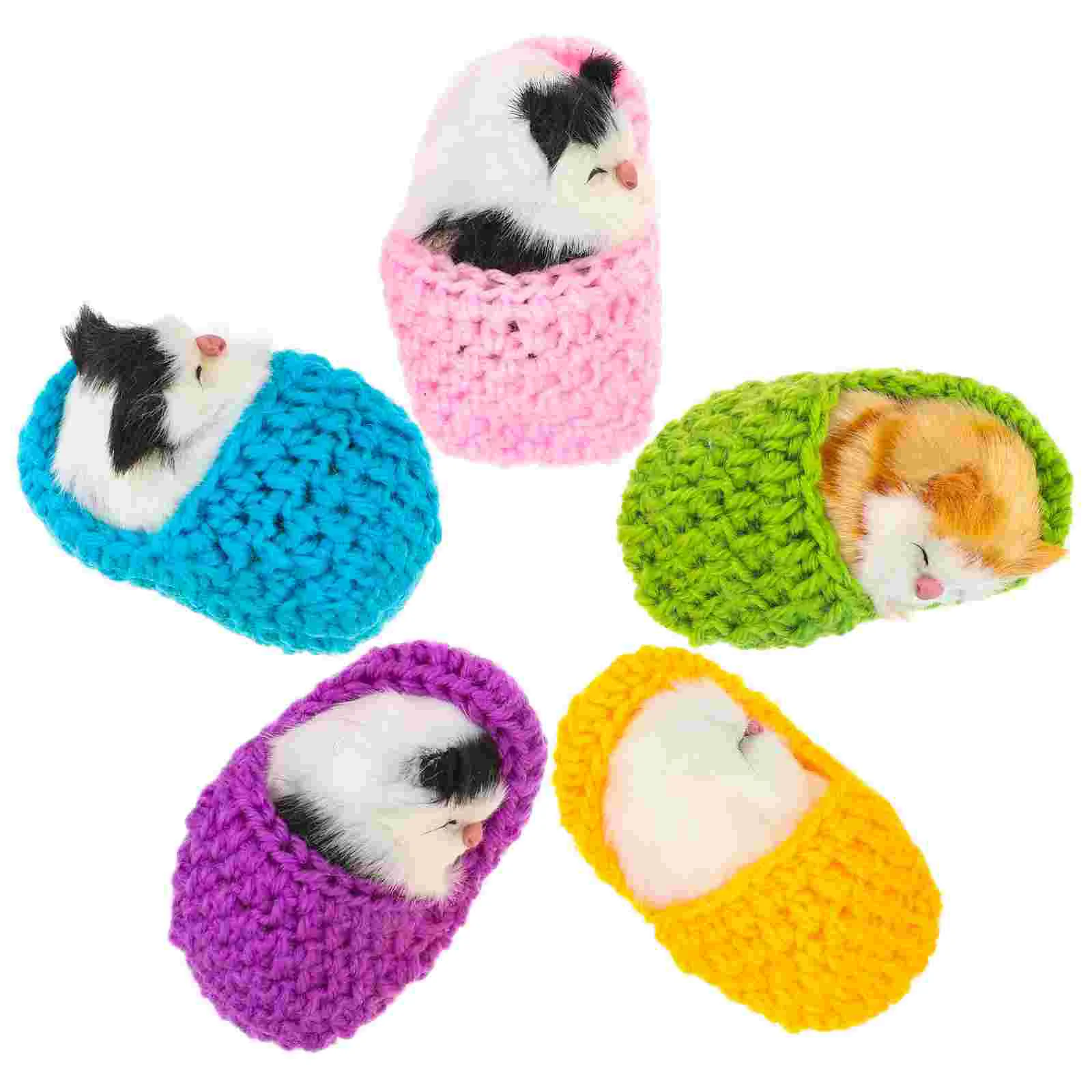 5 шт. тапочки Nap Cat миниатюрная модель детские игрушки пушистые украшения в виде