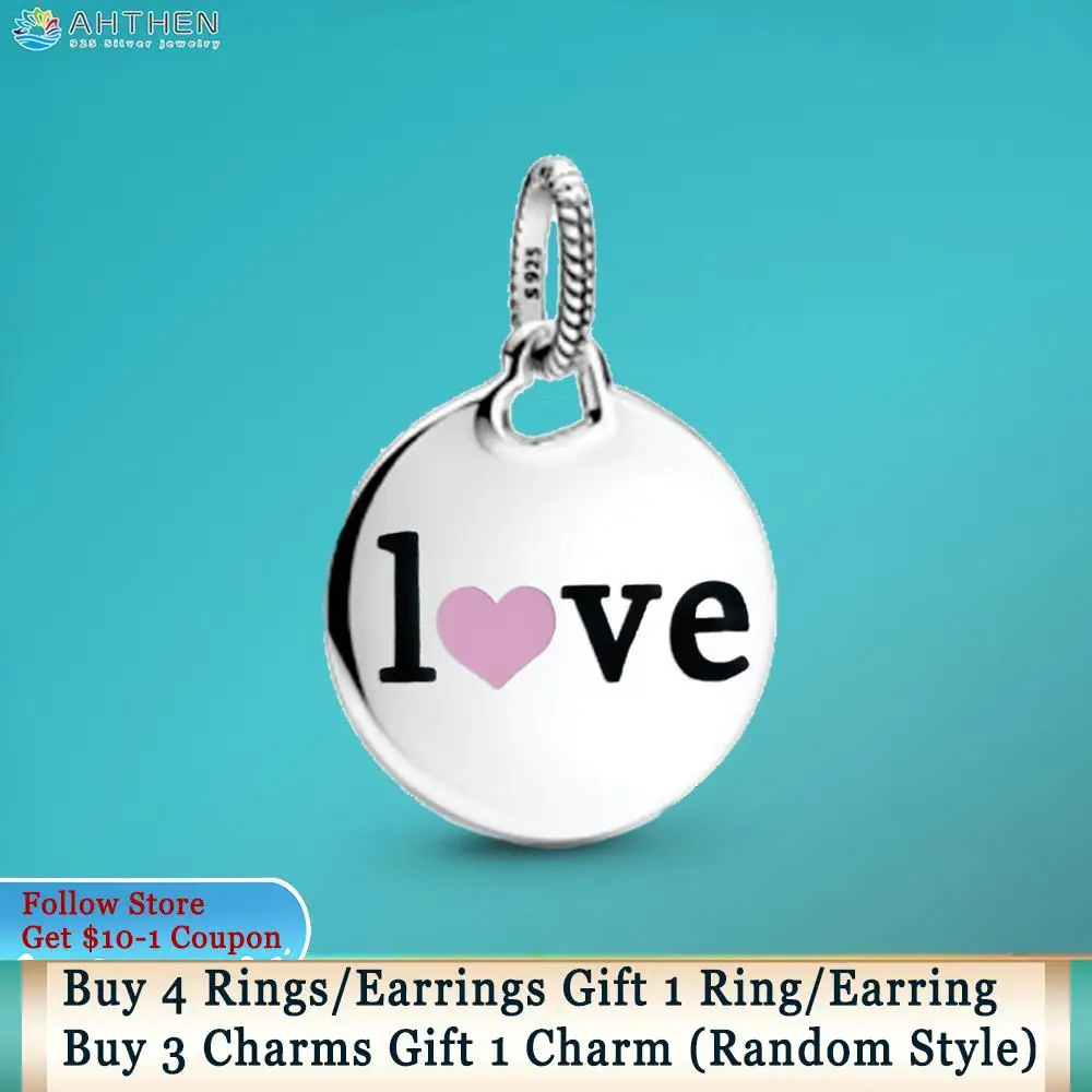 

Ahthen 925 Sterling Silver Charm Mama Love Pendant Charm fit Original Pandora Bracelets Women Jewelry Making Girl DIY Jewelry
