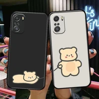 cute bear cartoon phone case for xiaomi mi 11 lite pro ultra 10s 9 8 mix 4 fold 10t 5g black cover silicone back prett