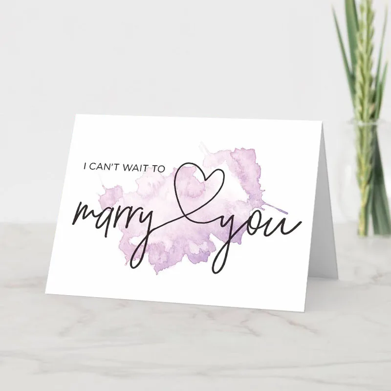 

50pcs/Lot New Product Rectangle Card "I Can't Wait to Marry You" DIY Wedding Card Decoration Blank Folding Card