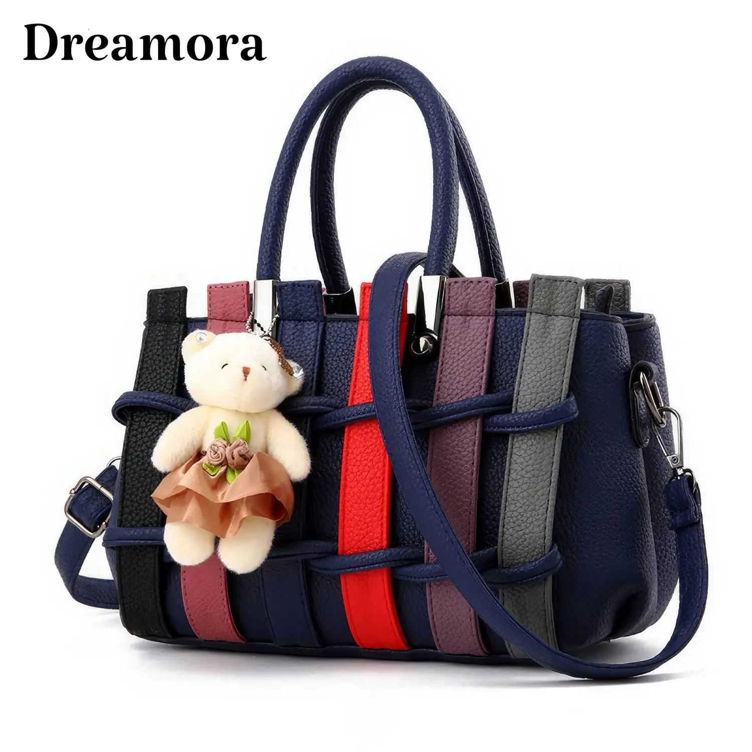 

2023 New Fashion Personality Boston Bag For Women Lady Japanese Style Itabag Crossbody Shoulder Handbag with Bear Accessories