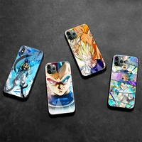 vegeta anime dragon ball z phone case tempered glass for iphone 13 12 mini 11 pro xr xs max 8 x 7 plus se 2020 cover