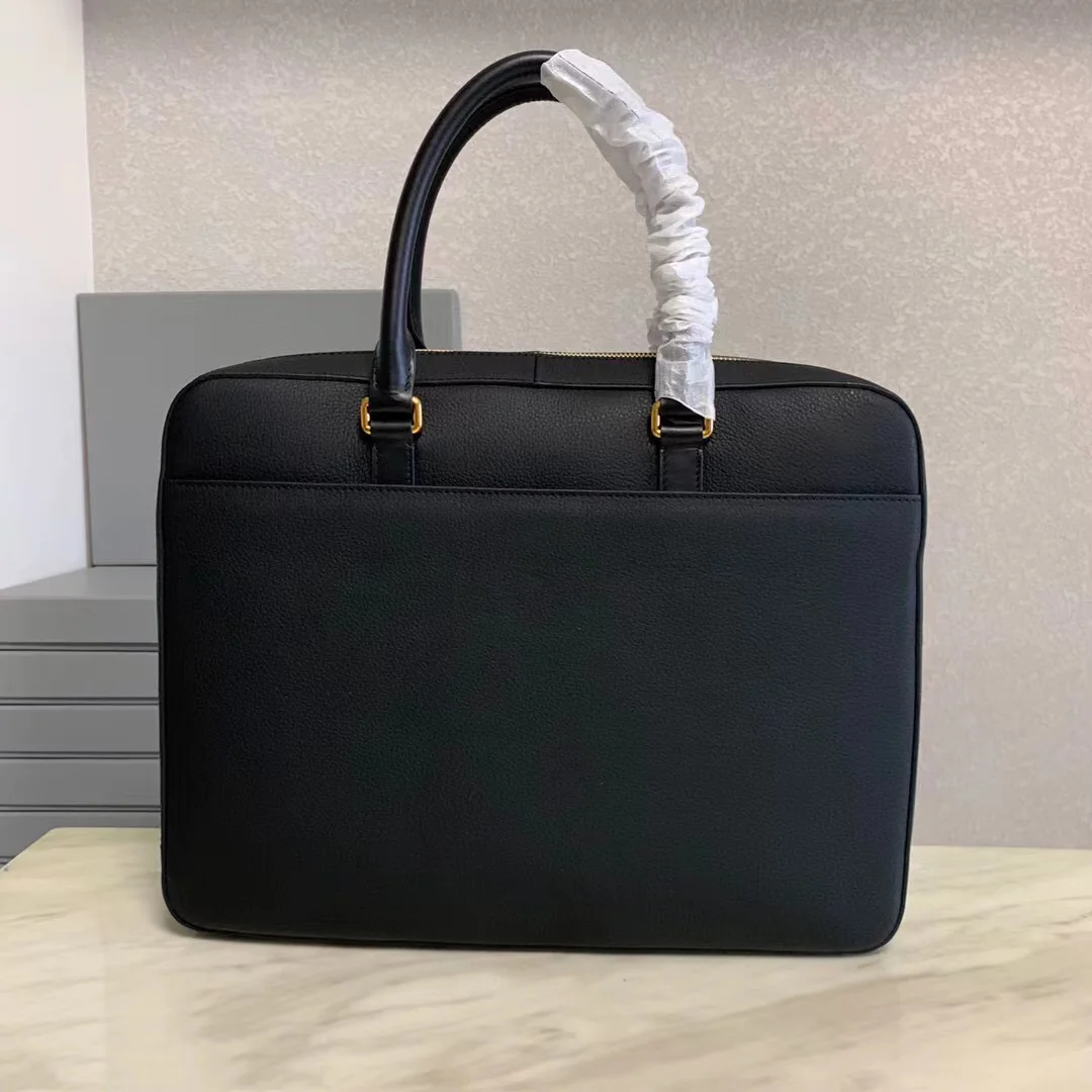 New Arrival Briefcasae For Men New Fashion Brand Business Computer Laptop Lichee Pattern Genuine Leather TB Messenger Handbag