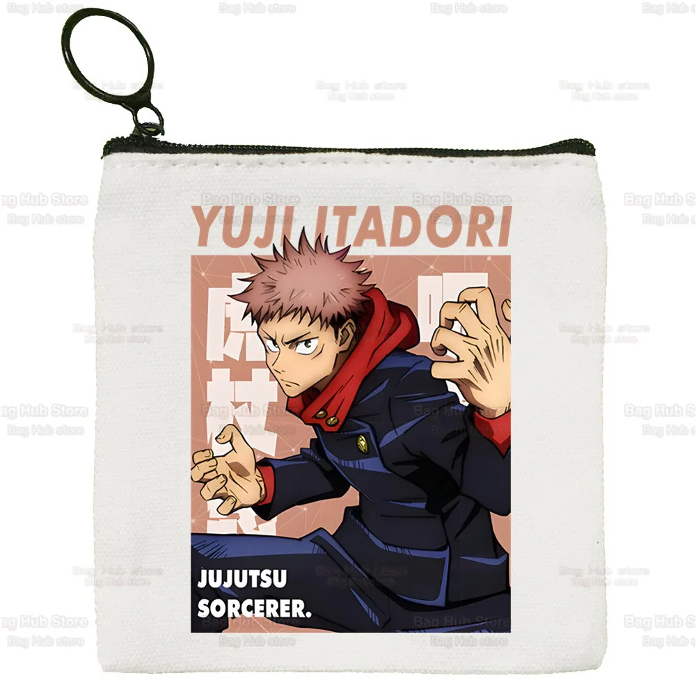 Jujutsu Kaisen Gojo Satoru Room Anime Canvas Coin Purse Canvas Bag Small Square Bag Key Bag Storage Bag Card Bag Coin Bag