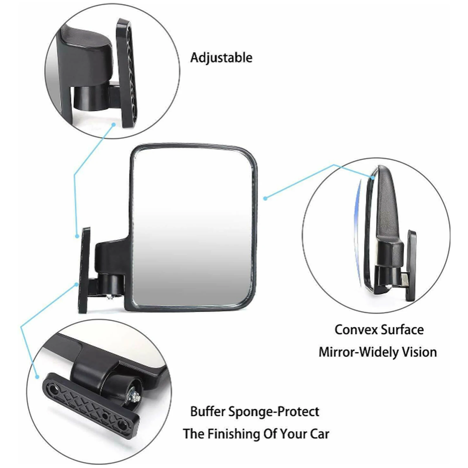 2шт Зеркала для клубной тележки боковые двери Вид сзади Аксессуары внешней
