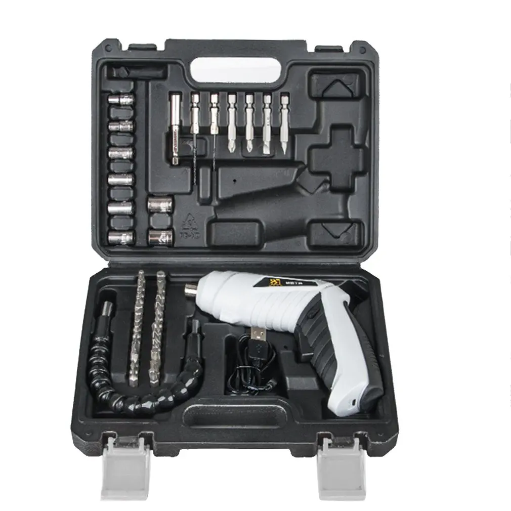

Hot Newest 47 pcs / Set Multifunctional Mini Electric Screwdriver Set USB Rechargeable Battery Lithium Electric Screwdriver Tool