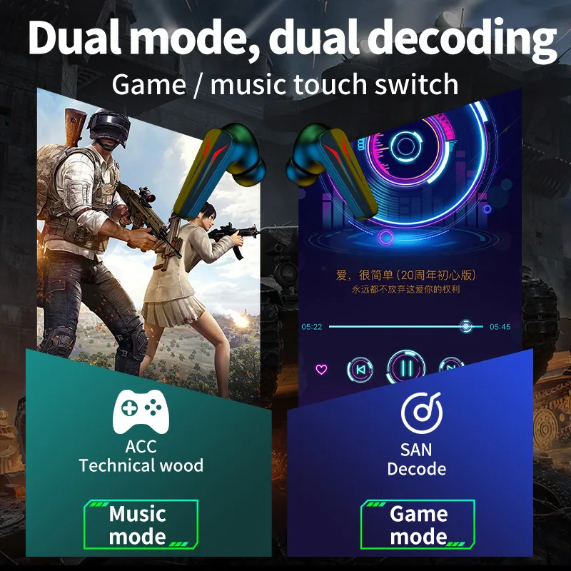 Q31 Bluetooth Headset True Wireless in-Ear Binaural Touch Low Delay TWS Gaming 5.1 | Электроника
