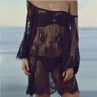 Сексуальное женское кружевное платье S-xxl, женское сексуальное прозрачное платье, накидка для вечерние ринки, клуба, летнее облегающее пляжное кружевное платье