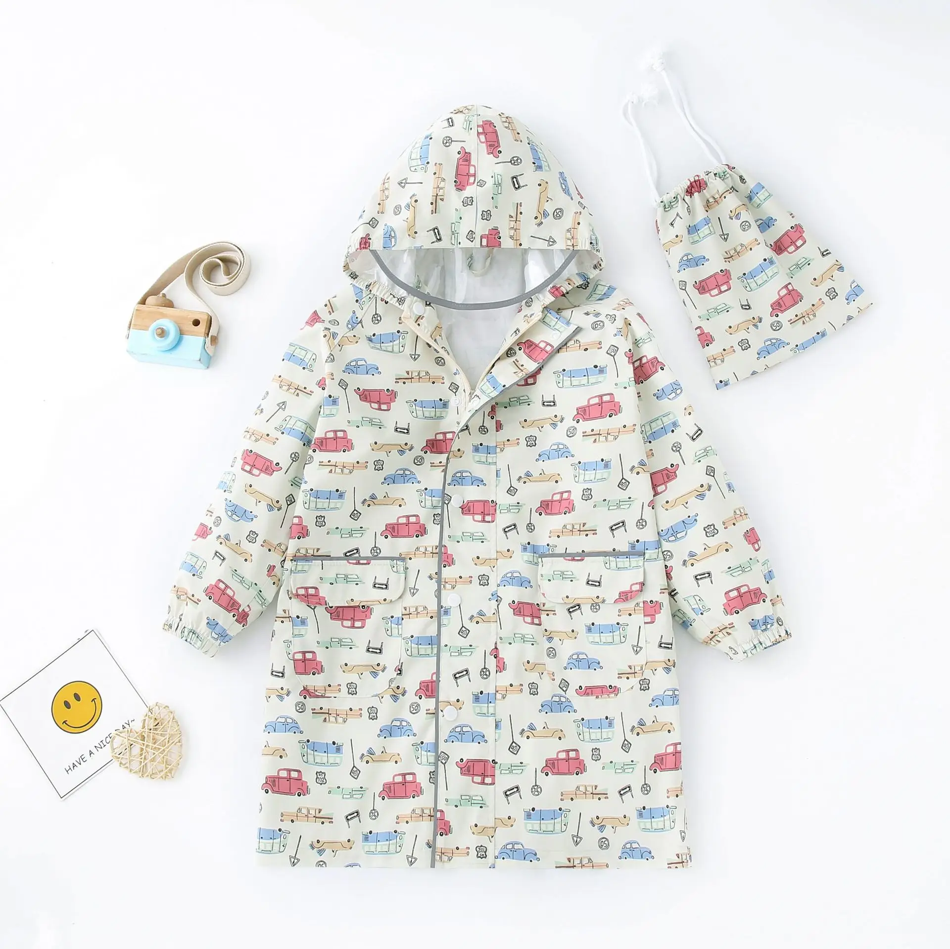 

Cartoon Rain Coat for Children Boys Girls Waterproof Rainwear Outdoors Hiking Raincoat Poncho Playing Jacket