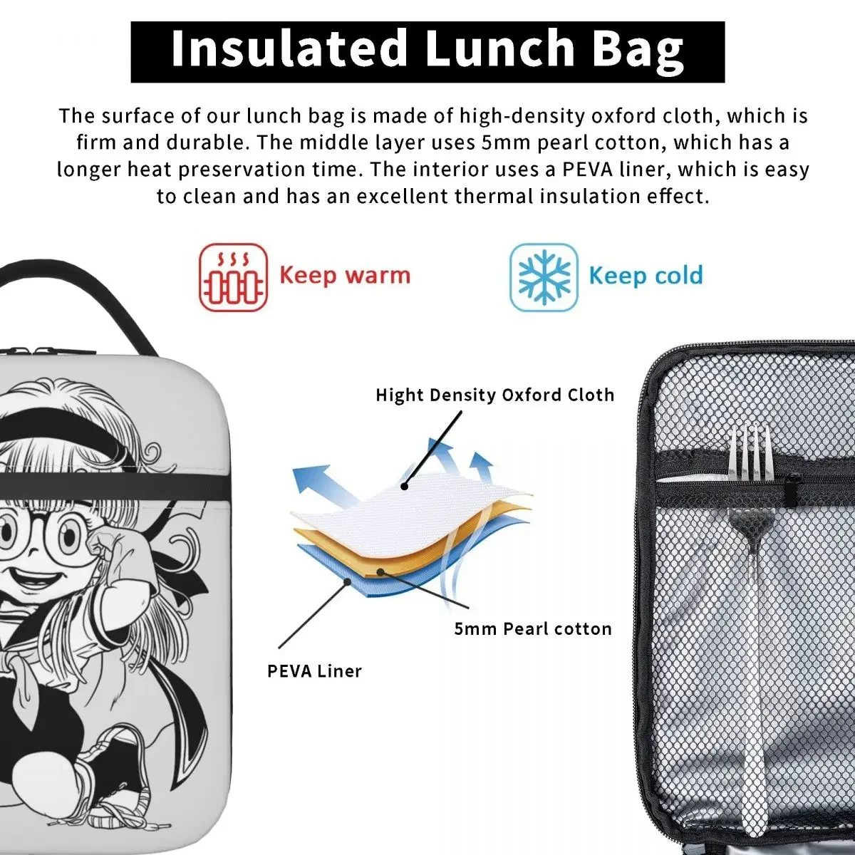 Dr Slump Arale Аниме Сумка Для Обеда Изолированная Сумка-тоут С Персонажем Унисекс