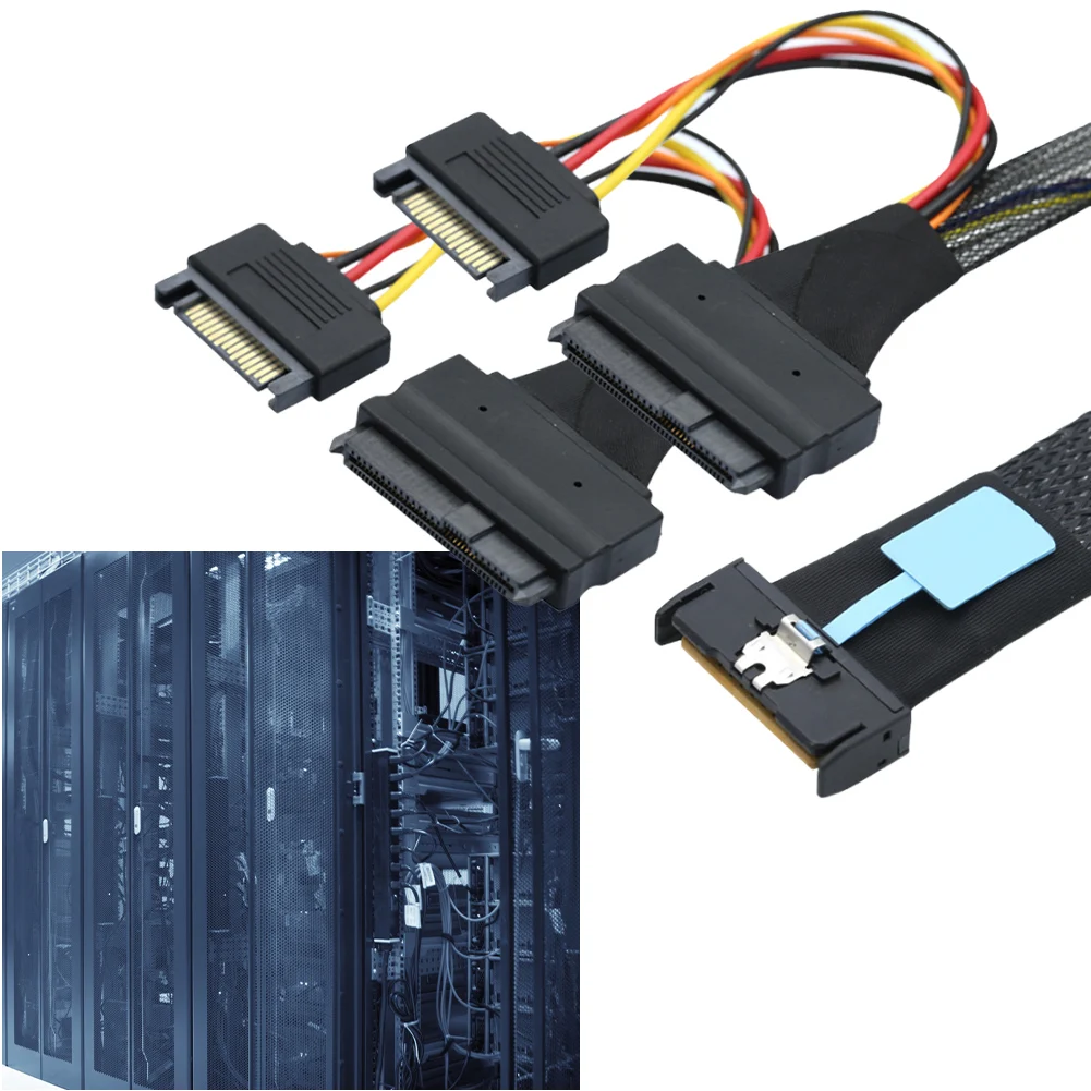 50 см Slimline SAS MCIO 8i 74 к 2-SFF 8639 Кабель SSD Кабель-адаптер Серверный кабель передачи