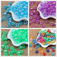 69 barrel shaped beads transparent ab color acrylic color large hole beads childrens handmade diy