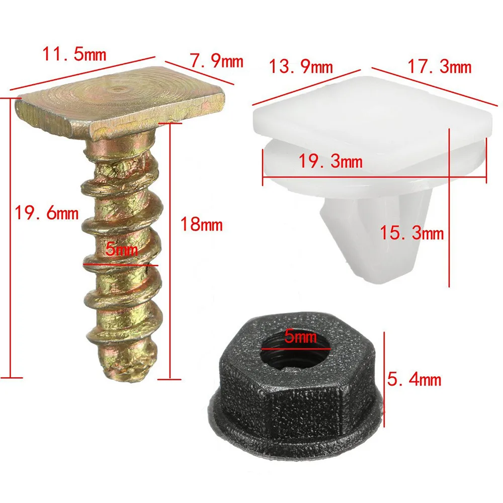 

Useful Durable New Trim Fastener Clips 8pc Arch Bolt For Corsa 4*Plastic White Clips Front Plastic Screw