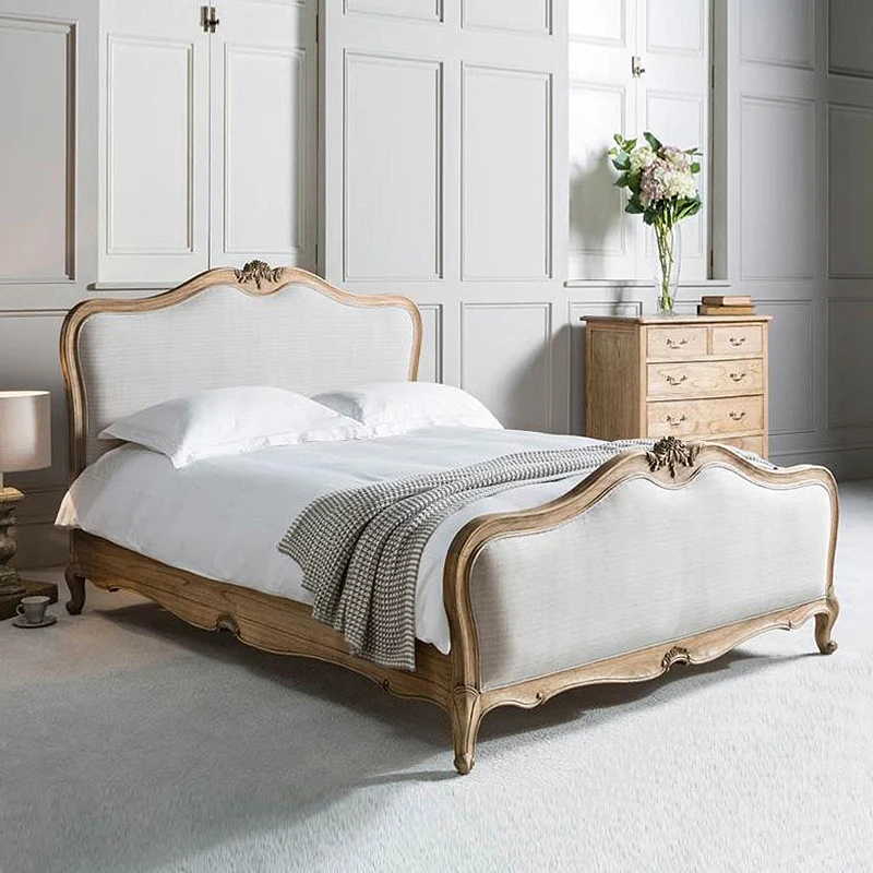 

Original carved rattan weaving high back double bed solid wood bedroom vintage nostalgic rattan art 1 .8m princess bed