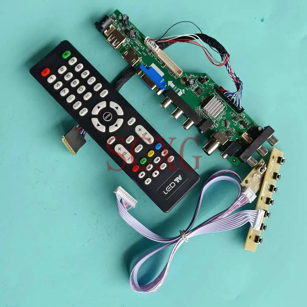 

Fit LTN156AT19-001 15.6" LVDS 40 Pin LCD Matrix DVB Digital Signal HDMI-Compatible VGA AV USB 1366 768 Control Driver Board Kit