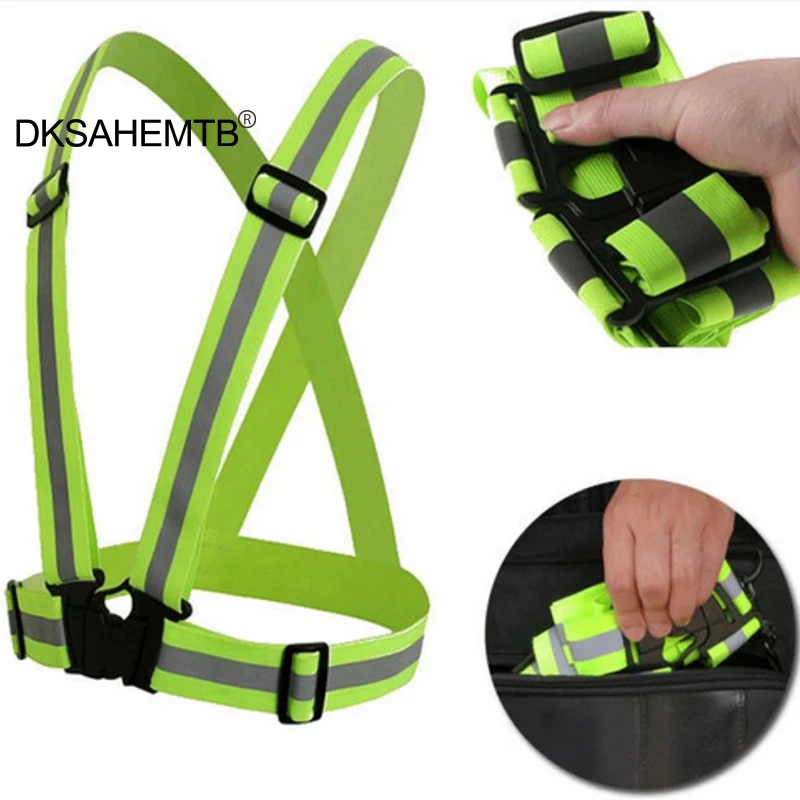 

Reflective Vest Unisex High Visibility Adjustable Safety Vests Elastic Strip Security Traffic Night Working Running Cycling Vest